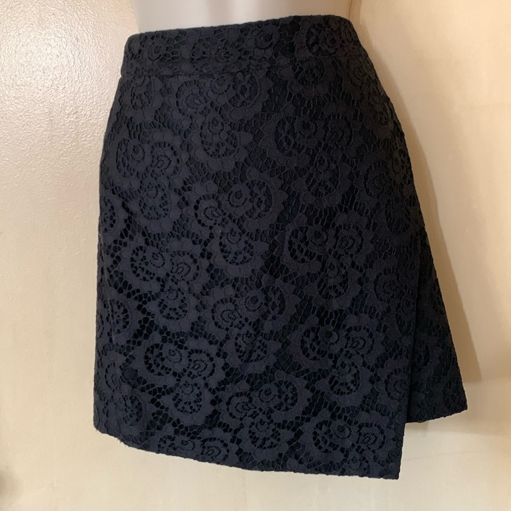 Madewell asymmetrical black lace skirt size 0